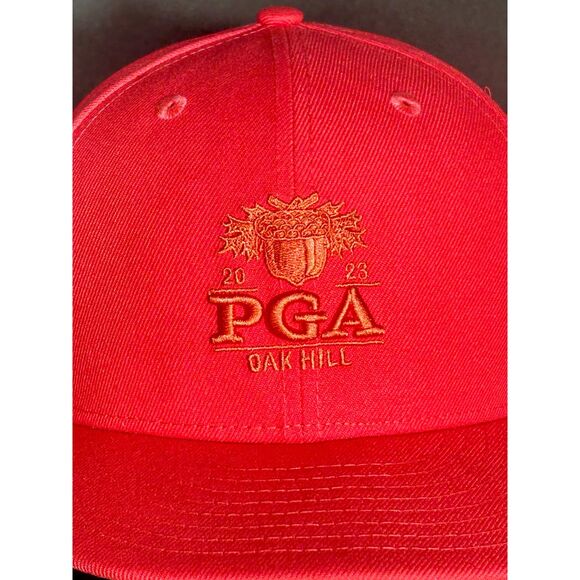 2023 PGA Championship Oak Hill Red Cap New Era 9FIFTY Snapback Adjustable Hat - Picture 2 of 6